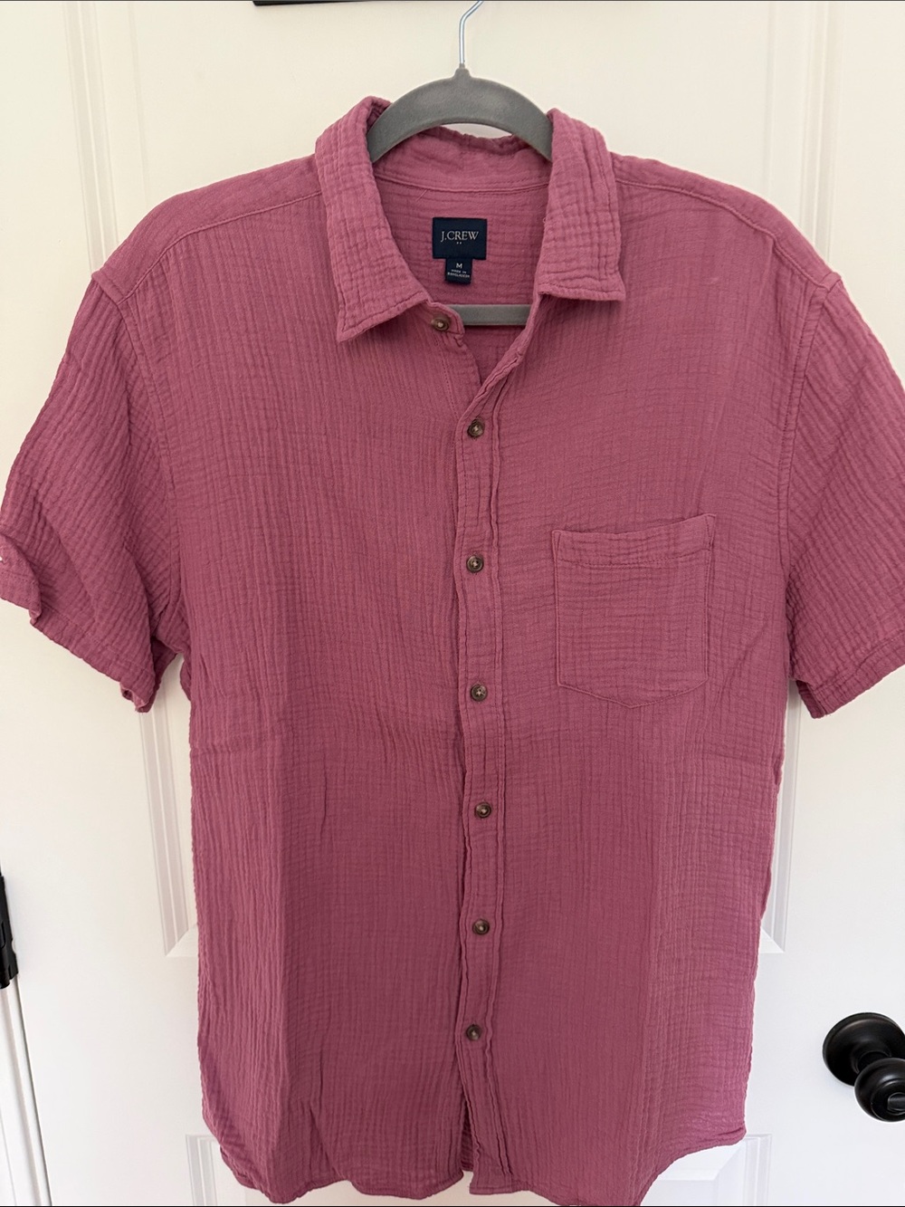 J. Crew Factory Men's Short-Sleeve Button-Up Shirt - Dusty Rose